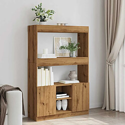 vidaXL Buffet haut chêne artisanal 92x33x140 cm bois d'ingénierie