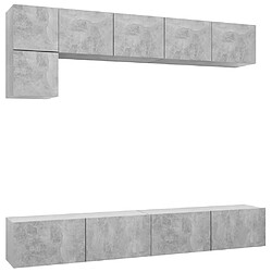 Maison Chic Ensemble de meubles TV 5 pcs | Banc TV Moderne pour salon | Meuble de Rangement - Gris béton Aggloméré -MN47801