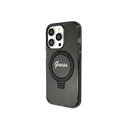 Guess Maroquinerie Guess Coque Magsafe pour Apple iPhone 15 Pro Max TPU Ring Stand Noir