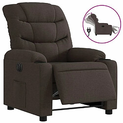 Maison Chic Fauteuil Relax pour salon, Fauteuil inclinable électrique Marron foncé Tissu -GKD92637