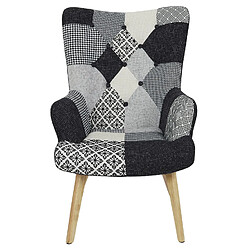 Acheter Toilinux Fauteuil Helsinki Patchwork - Noir et blanc