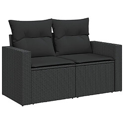 Maison Chic Canapé de jardin avec coussins 2 places | Canapé d'extérieur | Fauteuil,Banquette Jardin noir résine tressée -MN24188