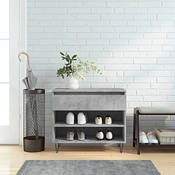 Maison Chic Armoire à Chaussures Gris béton,Meuble de Rangement à Chaussures 70x36x60 cm Bois d'ingénierie -MN13074