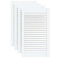 vidaXL Portes d'armoire à persiennes 4 pcs blanc 69x39,4 cm pin massif