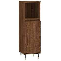 Maison Chic Armoire de bain,Meuble de rangement de salle de bain,Meuble haut chêne marron 30x30x100 cm bois d'ingénierie -GKD450132