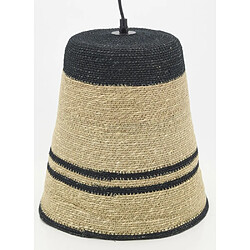 Avis Aubry Gaspard Suspension cloche en jonc naturel et noir.