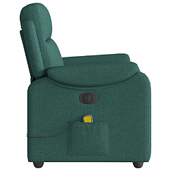 Acheter vidaXL Fauteuil de massage inclinable électrique Vert foncé Tissu