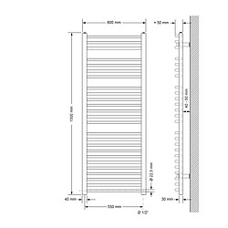 Avis LuxeBath Radiateur de salle de bain Sahara Raccord latéral sèche-serviettes Anthracite 60x150cm