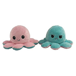 Universal Douple flip double face, moelleuse en peluche réversible en vert / rose