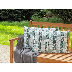 Beliani Lot de 2 coussins TERMINI 40 x 60 cm Motif de plante Vert