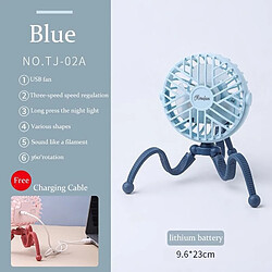 (BlueB, Lamp) Ventilateur de Poussette 500mAh Ventilateur de Siège de Voiture de Lit de Bébé Portatif de Bureau Personnel