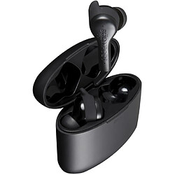 Boompods Bassline Go Écouteurs Sans Fil Bluetooth USB Intra-Auriculaires Résistant à l'Eau et à La Transpiration Annulation du Bruit Active Noir