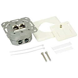 LogiLink Prise RJ45 Cat.6, 2x port RJ45, blanc pur (RAL9010) ()