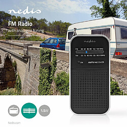 NEDIS Radio FM/AM | 1,5 W | Format de Poche | Argent/Noire