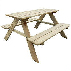 vidaXL Table de pique-nique pour enfants 89 x 89,6 x 50,8 cm Pinède