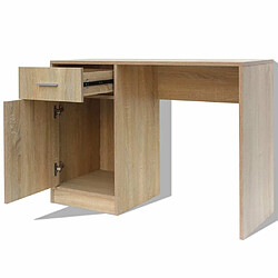 Acheter Maison Chic Bureau solide,Table de travail,Bureau d'ordinateur avec tiroir et placard 100 x 40 x 73 cm Chêne -GKD79862