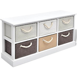 Maison Chic Banc de rangement | Meuble de rangement d'Entrée | Coffres d'Intérieur 6 tiroirs Bois -MN94535