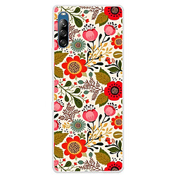 Coque en TPU impression de motifs souple fleurs rouges pour votre Sony Xperia L4