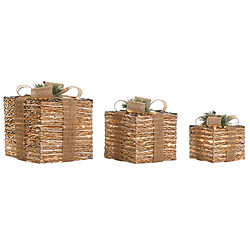 Décorations de Noël DKD Home Decor Naturel 25 x 25 x 25 cm (3 Pièces)