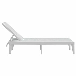 Maison Chic Chaise longue de jardin| Bain de soleil Relax | Transat blanc 186x60x29 cm PP -GKD45473 pas cher