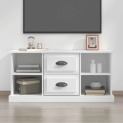 vidaXL Meuble TV blanc 99,5x35,5x48 cm bois d'ingénierie