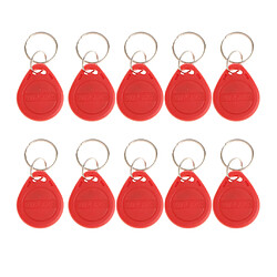 10 pcs 125khz rfid proximité carte d'identité jeton tags porte-clés système d'accès rouge