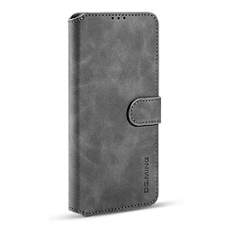 Dg.Ming Etui en PU Style rétro avec support gris pour votre Samsung Galaxy S21 FE