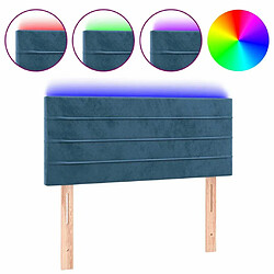 Maison Chic Tête de lit scandinave à LED,meuble de chambre Bleu foncé 90x5x78/88 cm Velours -MN26129