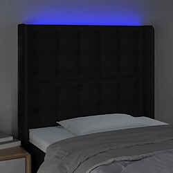 Acheter Maison Chic Tête de lit scandinave à LED,meuble de chambre Noir 83x16x118/128 cm Tissu -MN63079