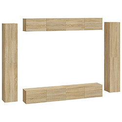 Maison Chic Ensemble de meubles TV 8 pcs | Banc TV Moderne pour salon | Meuble de Rangement - Chêne sonoma Bois d'ingénierie -MN82575