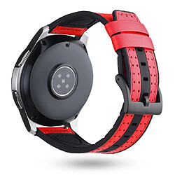 Bracelet en silicone 22mm enduit de fibre de carbone rouge pour votre Huawei Watch GT2/Galaxy Watch 46mm