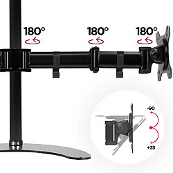 Duronic DM25D2 Support Double 2 écrans PC sur Socle pour Bureau | Hauteur Ajustable | Rotatif/Inclinable/Pivotable | Compatibilité Universelle avec Moniteur d'Ordinateur VESA 75/100 | Socle inclus pas cher