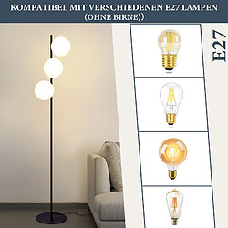 Acheter NETTLIFE Lampadaire noir - Moderne Lampadaire Salon à 3 flammes avec interrupteur à pied Métal Design Verre E27 Industriel Vintage Lampe de sol