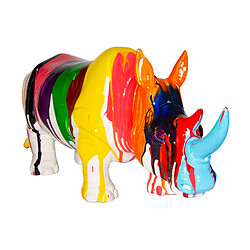 Figurine Décorative Rhinocéros Kuatéh en Polyrésine 54x18x24 cm Multicolore