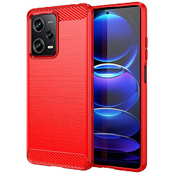 Htdmobiles Coque pour Xiaomi Poco X5 Pro 5G / Redmi Note 12 Pro 5G - housse etui silicone gel carbone + film ecran - ROUGE