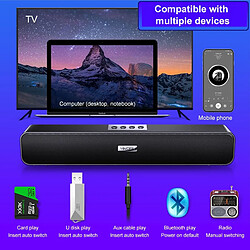 Acheter Universal Barre sonore TV LED Haut-parleur Bluetooth sans fil Home Cinéma Autour du subwoofer Carte SD | Subwoofer (Noir)