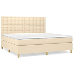 vidaXL Sommier à lattes de lit avec matelas Crème 200x200 cm Tissu