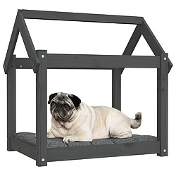 Avis vidaXL Lit pour chien Gris 71x55x70 cm Bois de pin solide