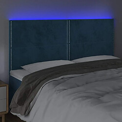 Avis Maison Chic Tête de lit moderne à LED lumineuse pour chambre - Décoration de lit Bleu foncé 160x5x118/128 cm Velours -MN50182