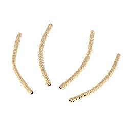 4pcs perles de tube de nouille en cuivre incurvées résultats de bijoux artisanat or 2 × 30mm