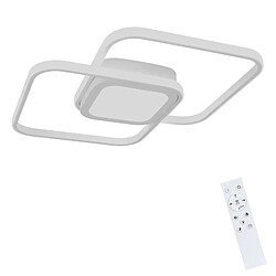 NETTLIFE Plafonnier LED 48W Métal Blanc Dimmable Moderne avec Télécommande pour Chambre Salon Cuisine Salle à Manger