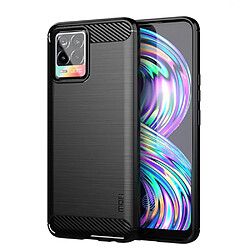 Mofi Coque en TPU Revêtement en fibre de carbone brossé noir pour votre Realme 8 Pro/8