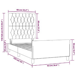 vidaXL Cadre de lit sans matelas crème 90x190 cm tissu pas cher