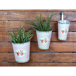 Set de pots de fleurs Romimex Multicouleur Métal 3 Pièces