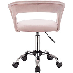 Acheter Helloshop26 Chaise de bureau avec accoudoirs en velours rose 19_0000145