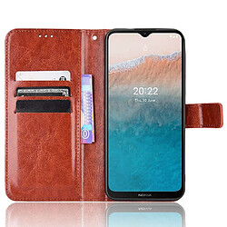 Htdmobiles Housse pour Nokia C21 Plus - etui coque pochette portefeuille + film ecran - MARRON