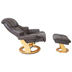 Acheter Mendler MCA fauteuil relax Calgary XXL, fauteuil de télé avec tabouret, cuir, charge 180kg ~ marron, brun naturel