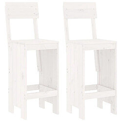 Avis Maison Chic Table de bar et chaises d'extérieur 3 pcs,Ensemble de bar de jardin pour relax blanc bois de pin massif -GKD571103