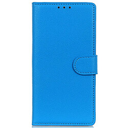 Etui en PU texture litchi, fermoir magnétique avec support, bleu pour votre Vivo S12 5G/V23 5G