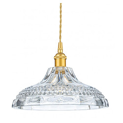 Luminaire Center Suspension Wilshire Or satiné avec verre décoratif 1 ampoule 17cm